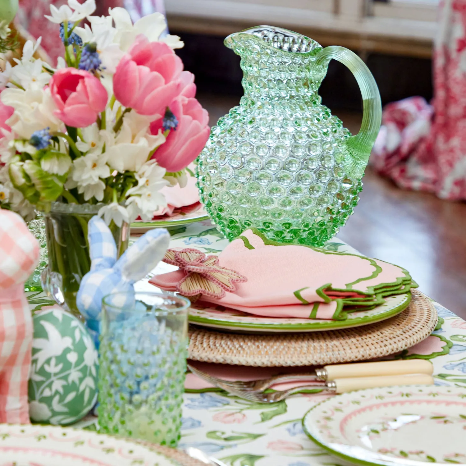 Mrs. Alice Emerald Hobnail Jug< Jugs | For The Millenial