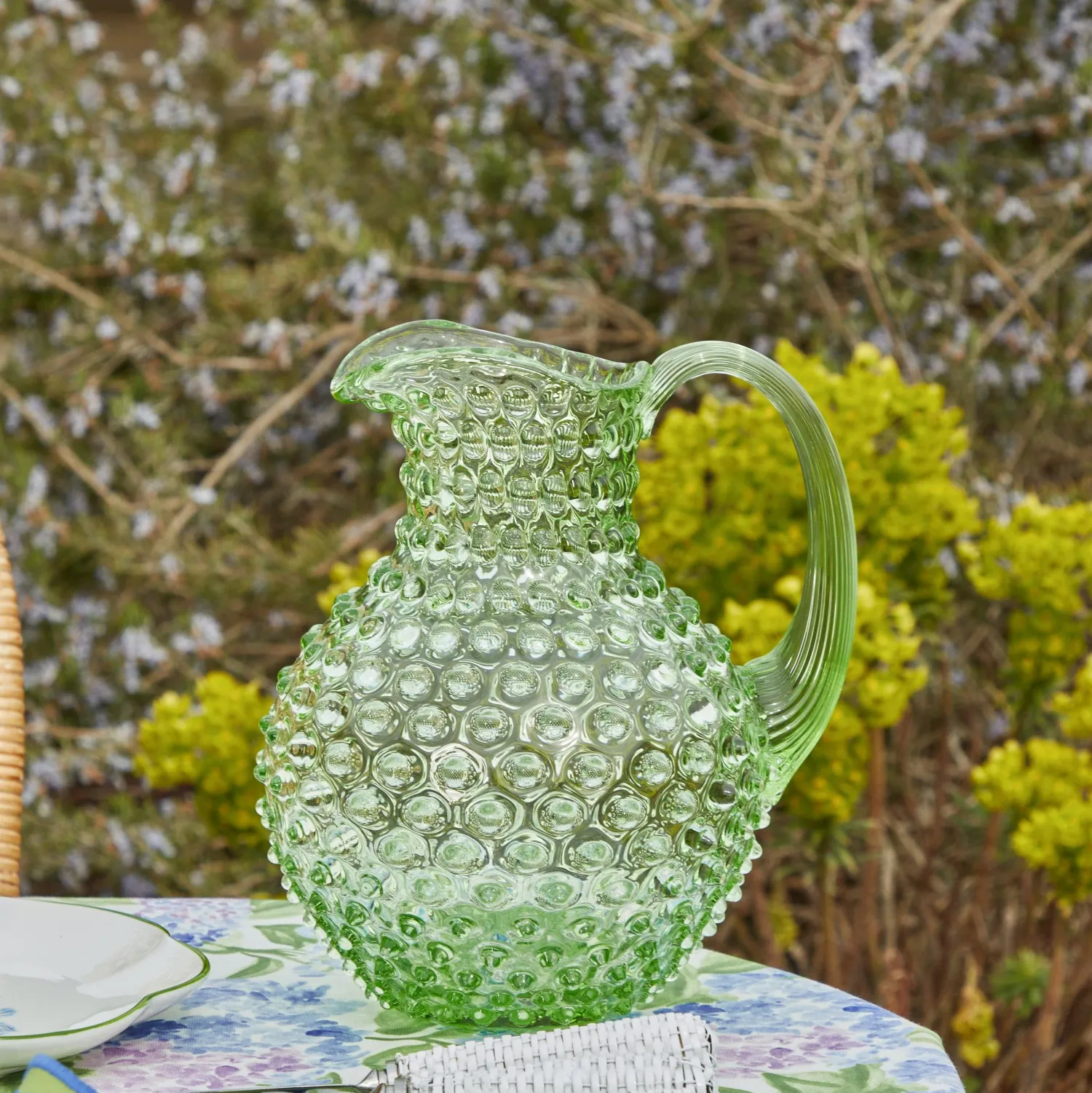 Mrs. Alice Emerald Hobnail Jug< Jugs | For The Millenial