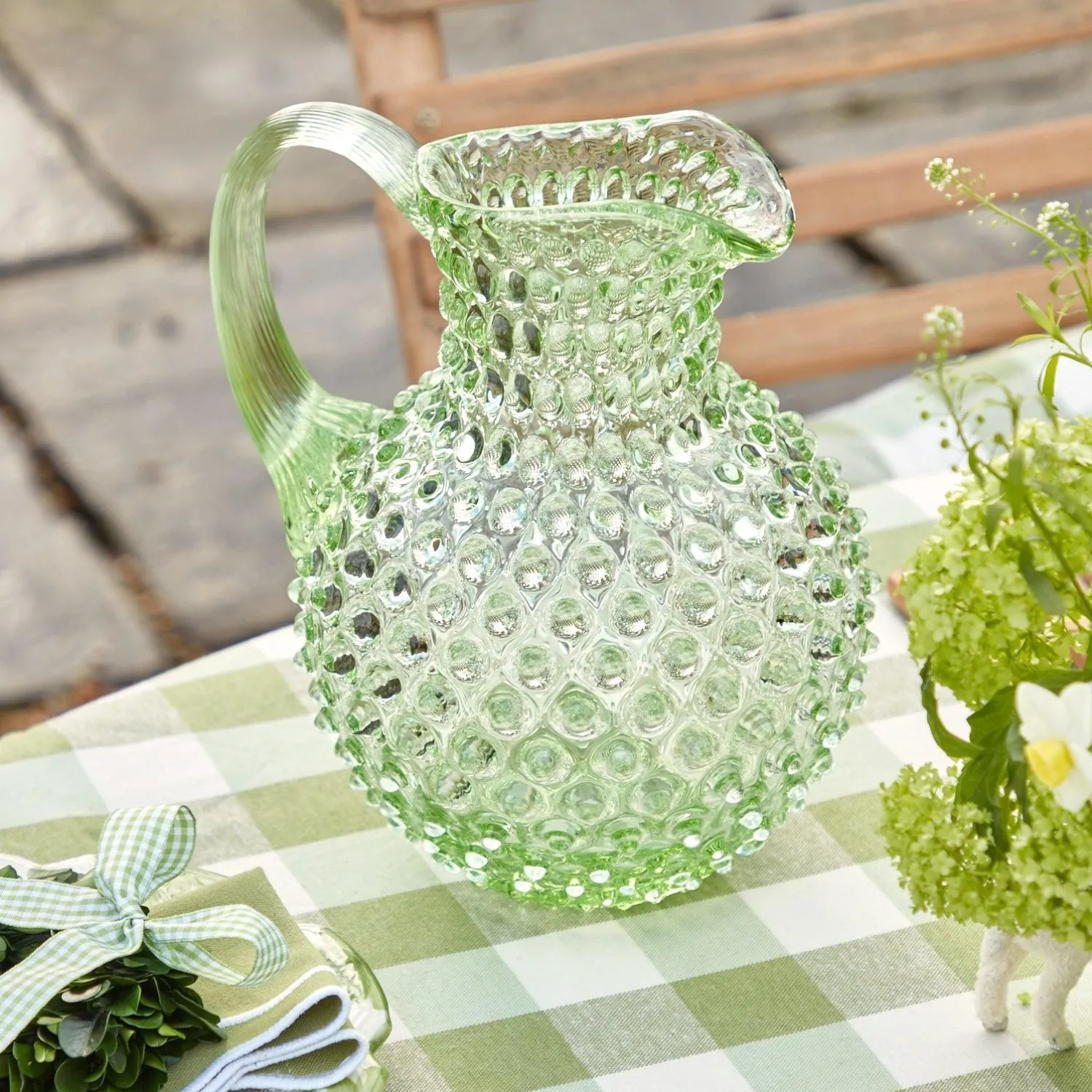 Mrs. Alice Emerald Hobnail Jug< Jugs | For The Millenial