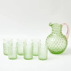 Mrs. Alice Emerald Hobnail Jug & Rose Handle< Jugs | For Her