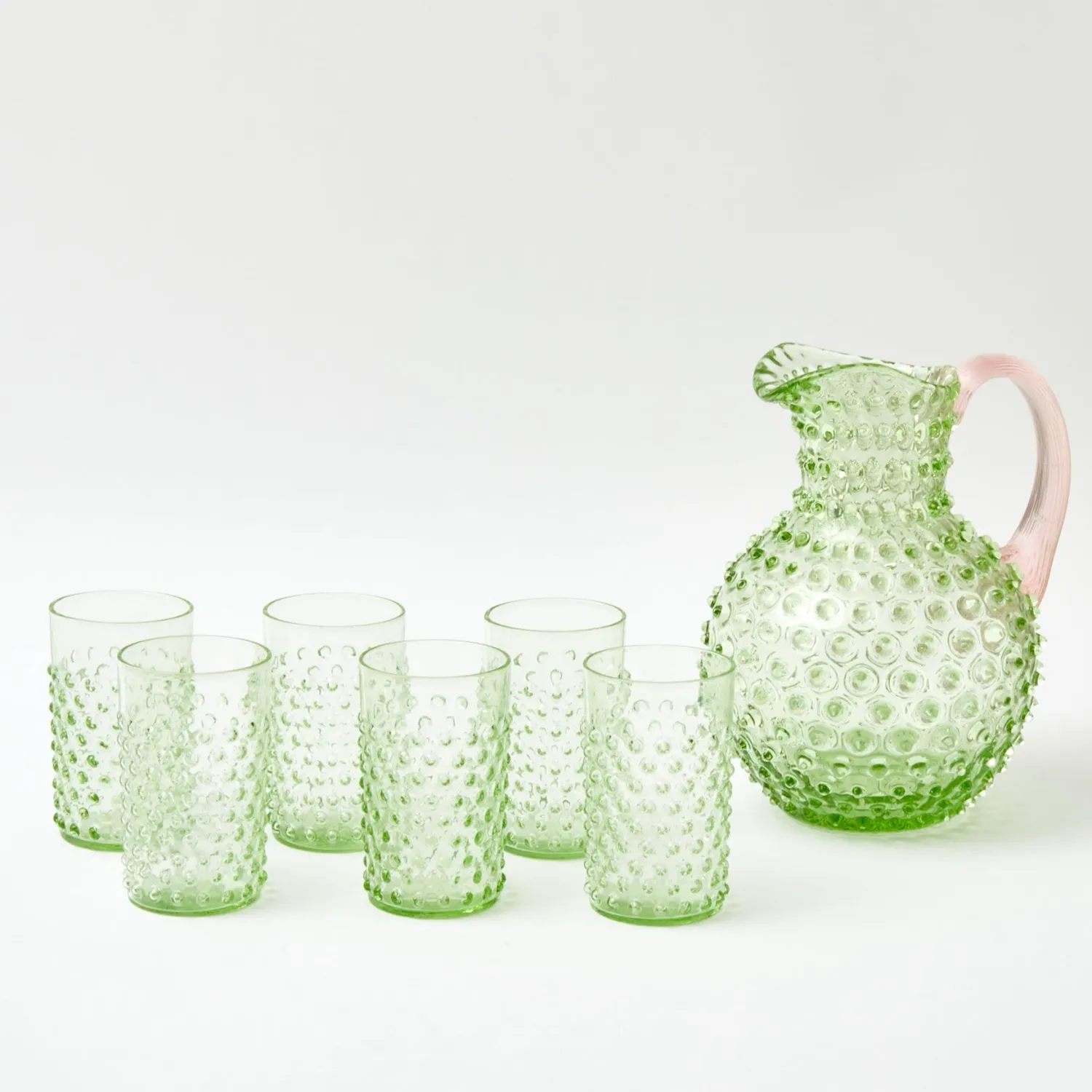 Mrs. Alice Emerald Hobnail Jug & Rose Handle< Jugs | For Her