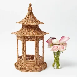 Mrs. Alice Emi Rattan Pagoda Lantern< Year-round Decorations | Pagodas & Lanterns