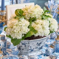 Mrs. Alice Faux White Hydrangea in Chinoiserie Planter< Year-round Decorations | Forever Blooms