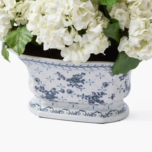 Mrs. Alice Faux White Hydrangea in Chinoiserie Planter< Year-round Decorations | Forever Blooms