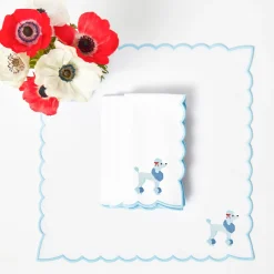 Mrs. Alice Fifi Blue Poodle Linen Napkins (Set of 4)< Napkins
