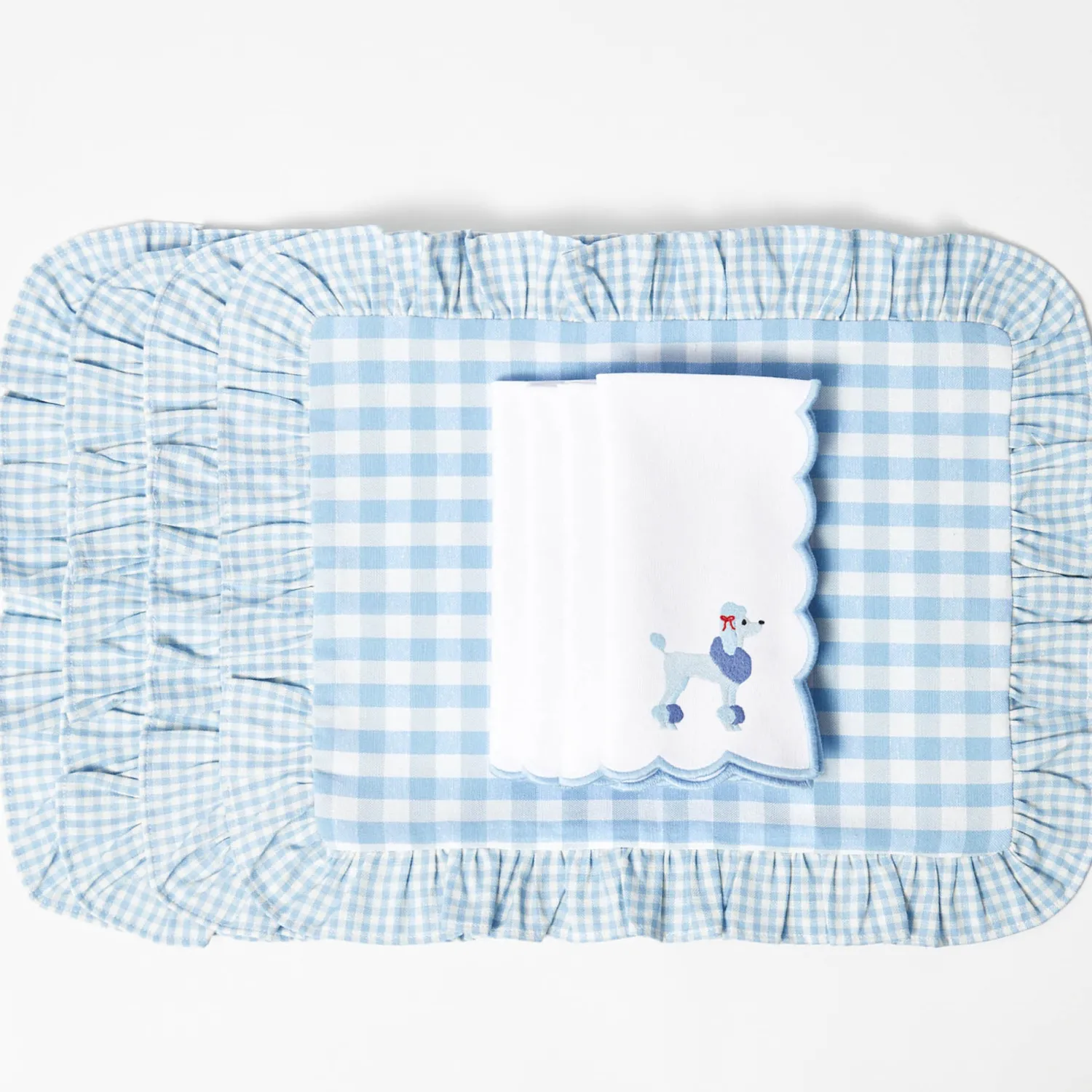 Mrs. Alice Fifi Blue Poodle Linen Napkins (Set of 4)< Napkins