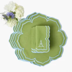 Mrs. Alice Fleur Green Placemats (Set of 4)< Summer Table Linen | Placemats