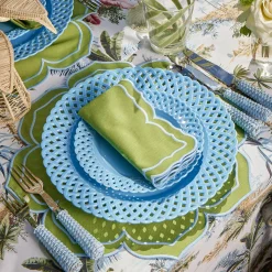 Mrs. Alice Fleur Green Placemats (Set of 4)< Summer Table Linen | Placemats