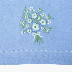 Mrs. Alice Floral Periwinkle Linen Napkins (Set of 4)< Summer Table Linen | Napkins