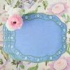 Mrs. Alice Floral Periwinkle Linen Placemats (Set of 4)< Summer Table Linen | Placemats