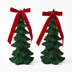 Mrs. Alice Forest Green Flocked Fir Tree (Pair)< Christmas Decorations