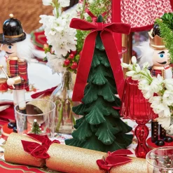 Mrs. Alice Forest Green Flocked Fir Tree (Pair)< Christmas Decorations