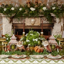 Mrs. Alice Forest Green Velvet Napkin Bows (Set of 4)< Napkin Rings & Bows | For The Chalet