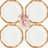 Mrs. Alice Geometric Bamboo Dinner Plate (Set of 4)< Dinner Plates | Crockery Sets