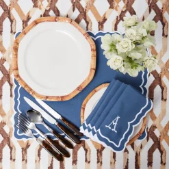 Mrs. Alice Geometric Bamboo Dinner Plate (Set of 4)< Dinner Plates | Crockery Sets