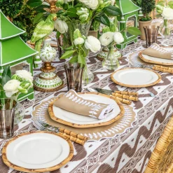 Mrs. Alice Geometric Bamboo Dinner Plate (Set of 4)< Dinner Plates | Crockery Sets