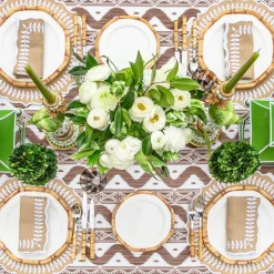 Mrs. Alice Geometric Bamboo Dinner Plate (Set of 4)< Dinner Plates | Crockery Sets