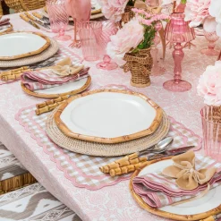 Mrs. Alice Geometric Bamboo Dinner Plate (Set of 4)< Dinner Plates | Crockery Sets