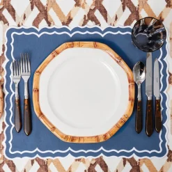 Mrs. Alice Geometric Bamboo Dinner Plate (Set of 4)< Dinner Plates | Crockery Sets