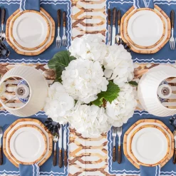 Mrs. Alice Geometric Bamboo Dinner Plate (Set of 4)< Dinner Plates | Crockery Sets