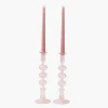 Mrs. Alice Gisele Pink Candle Holder (Pair)< Summer Candleware | Candle Holders