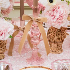 Mrs. Alice Gisele Pink Candle Holder (Pair)< Summer Candleware | Candle Holders