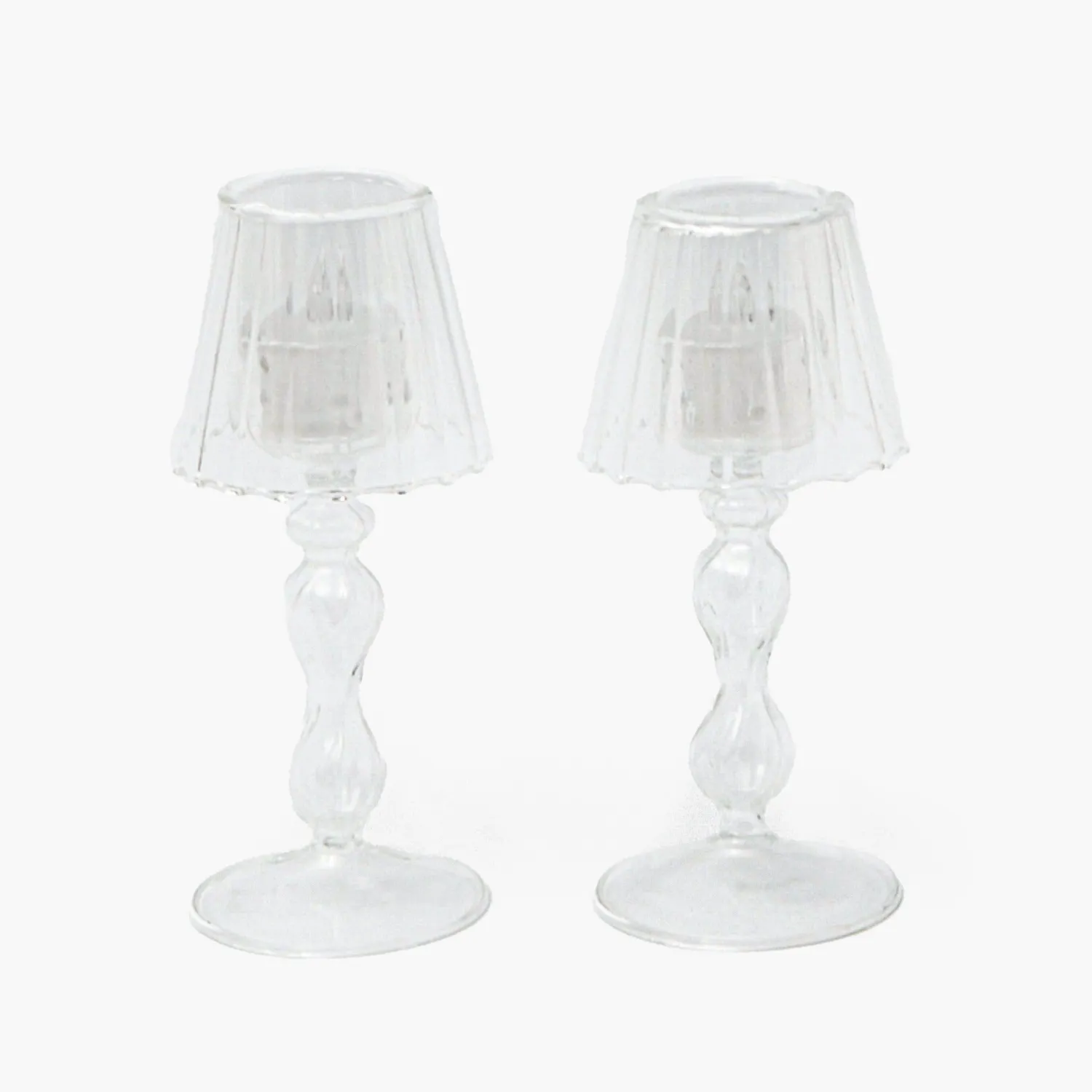 Mrs. Alice Glass Lantern Tea Light Holder Set< Summer Glassware | Summer Candleware