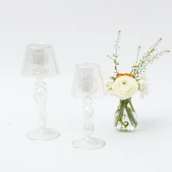 Mrs. Alice Glass Lantern Tea Light Holder (Pair) - 24cm< Summer Glassware | Summer Candleware
