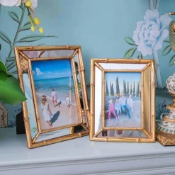 Mrs. Alice Gold Bamboo Mirror Photo Frame - 4"x6"< For Her | For The Millenial