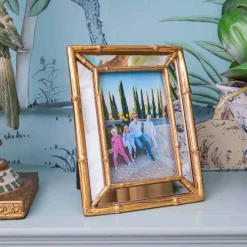 Mrs. Alice Gold Bamboo Mirror Photo Frame - 4"x6"< For Her | For The Millenial