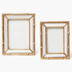 Mrs. Alice Gold Bamboo Mirror Photo Frame - 4"x6"< For Her | For The Millenial