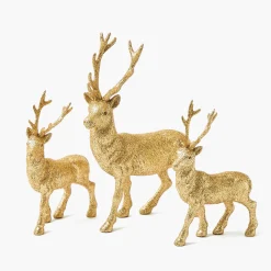 Mrs. Alice Gold Glitter Reindeer Family< Christmas Decorations