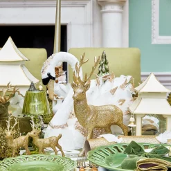 Mrs. Alice Gold Glitter Reindeer Family< Christmas Decorations