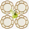 Mrs. Alice Gold Petal Bamboo Dinner Plates (Set of 4)< Dinner Plates | Crockery Sets