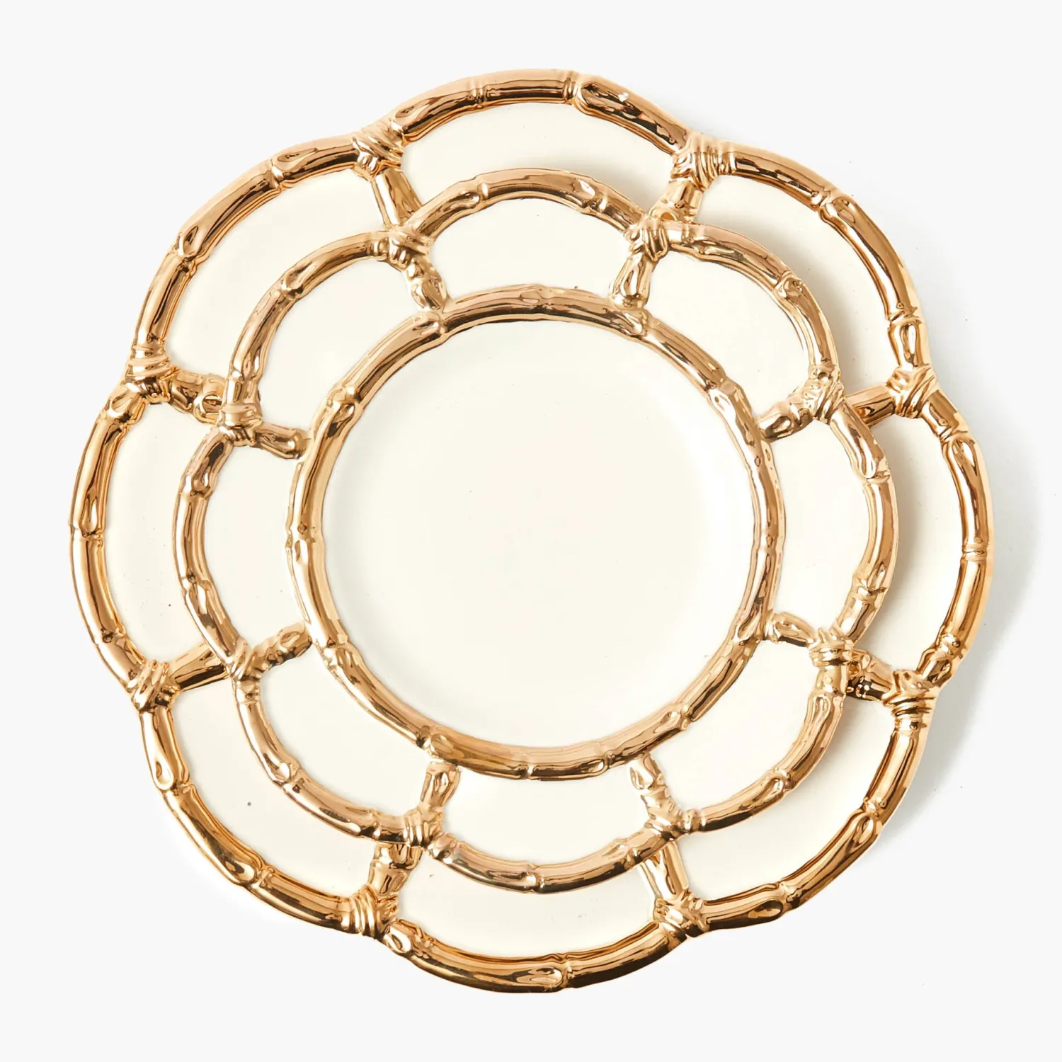 Mrs. Alice Gold Petal Bamboo Dinner & Starter Plates (Set of 8)< Crockery Sets