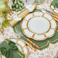 Mrs. Alice Gold Petal Bamboo Dinner Plates (Set of 4)< Dinner Plates | Crockery Sets