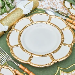 Mrs. Alice Gold Petal Bamboo Dinner Plates (Set of 4)< Dinner Plates | Crockery Sets