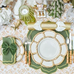 Mrs. Alice Gold Petal Bamboo Dinner & Starter Plates (Set of 8)< Crockery Sets