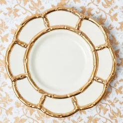 Mrs. Alice Gold Petal Bamboo Dinner Plates (Set of 4)< Dinner Plates | Crockery Sets