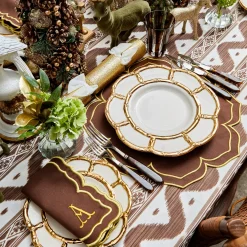 Mrs. Alice Gold Petal Bamboo Dinner Plates (Set of 4)< Dinner Plates | Crockery Sets