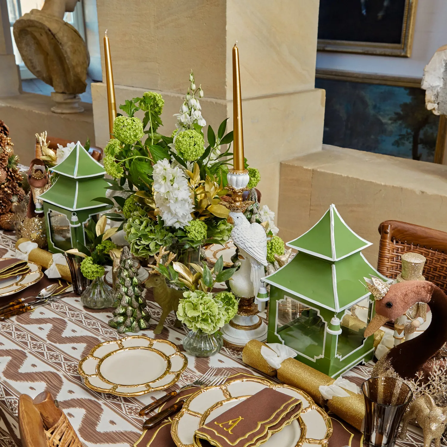 Mrs. Alice Gold Petal Bamboo Dinner & Starter Plates (Set of 8)< Crockery Sets