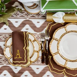 Mrs. Alice Gold Petal Bamboo Dinner & Starter Plates (Set of 8)< Crockery Sets