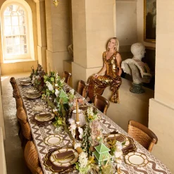 Mrs. Alice Gold Petal Bamboo Starter Plates (Set of 4)< Starter Plates | Crockery Sets