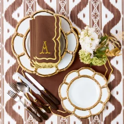 Mrs. Alice Gold Petal Bamboo Starter Plates (Set of 4)< Starter Plates | Crockery Sets