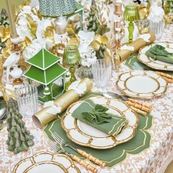 Mrs. Alice Gold Petal Bamboo Starter Plates (Set of 4)< Starter Plates | Crockery Sets