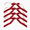 Mrs. Alice Gold Trimmed Red Velvet Bows (Set of 4) - 20cm< Napkin Rings & Bows