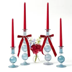 Mrs. Alice Gold Trimmed Red Velvet Bows (Set of 4) - 20cm< Napkin Rings & Bows