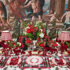 Mrs. Alice Gold Trimmed Red Velvet Bows (Set of 4)< Napkin Rings & Bows