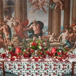 Mrs. Alice Gold Trimmed Red Velvet Bows (Set of 4) - 20cm< Napkin Rings & Bows