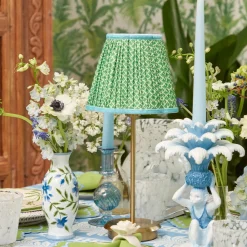 Mrs. Alice Green & Blue Lotus Lampshade (18cm)< Summer Lighting | Lampshades